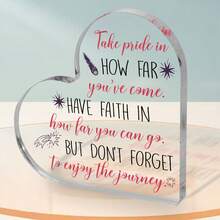 1件心形透明亞克力飾板,特別感謝友誼禮物,適用於朋友、家人、兒子、女兒、閨蜜、女性、男性、同事、最好的朋友禮物,畢業禮物、生日聖誕禮物給朋友,告別禮物、送行禮物、退休禮物、送走的員工或最好的朋友、退休/離開/告別/辭職、退休派對裝飾、有趣的禮物、溫馨的禮物想法、家居辦公室裝飾禮物,辦公桌上的裝飾、紀念禮物、藝術工藝裝飾禮物 - 彩色 - 查看 1