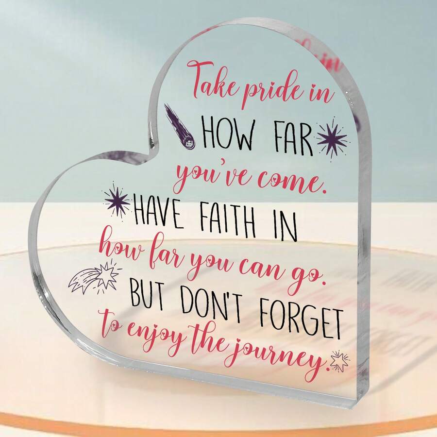 1件心形透明亞克力飾板,特別感謝友誼禮物,適用於朋友、家人、兒子、女兒、閨蜜、女性、男性、同事、最好的朋友禮物,畢業禮物、生日聖誕禮物給朋友,告別禮物、送行禮物、退休禮物、送走的員工或最好的朋友、退休/離開/告別/辭職、退休派對裝飾、有趣的禮物、溫馨的禮物想法、家居辦公室裝飾禮物,辦公桌上的裝飾、紀念禮物、藝術工藝裝飾禮物 - 彩色 - 查看 1