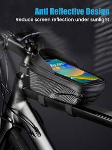 1PC Bike Bag 2L Frame Front Tube Cycling Bag Bicycle Waterproof Phone Case Holder 7.2Inches Touchscreen Bag Accessories, Suitable For Cycling And Riding Motorcycle - Black - View 3