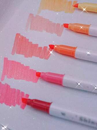 ハイライトペン 15色セット キラキラ 色鮮やか 作文、イラスト、ノート、手帳にオススメ