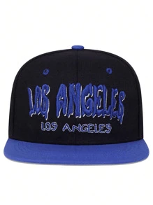 1 pièce Chapeau de baseball brodé de lettres de Los Angeles à la mode pour homme, casquette snapback réglable pour le soleil en extérieur, voyage, vacances à la plage au printemps et en automne dans la rue - Bleu azur - Voir 3