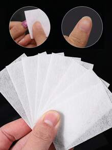 Nail Cleansing Pads, Nail Polish Removing Wipes, Disposable Non-Woven Manicure Cloths, Hard Type - No Lint, One-Time-Use, Thick , No Hair Slip, Wet And Dry Double Use, 400pcs/Pack Nails Nails Supplies Nail Stuff - White - View 2