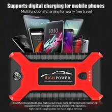 Jump Starter Power Bank, 600A Peak Current 20000mAh Portable Car Jump Starter For 6.0L Petrol And 2.0L Other Engine Built-In LED Torch - Black Red - View 3