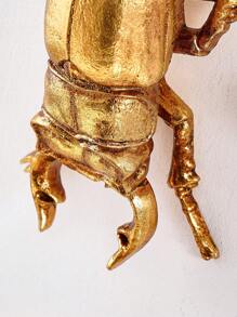 1pc Creative Golden Insect Wall Decoration, Resin Dung Beetle Style Home Decor Craft For Insect Lovers, Great For Family Parties & Insect Exhibits - Gold - View 6