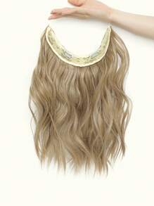 12inch Hair Extension Wavy Clip In Hair Extensions Invisible Wire Dark Blonde Synthetic Hair Pieces For Women Daily Wear - Linen Gold - View 4