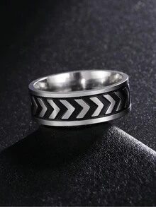 1 Miếng Thép không gỉ Mũi tên , Sợi dây , Vượt qua , Thiết kế Skull 8mm Vòng rộng Đối với Nam Punk Hip Hop Phong cách Thời trang Phụ kiện , Qủa tặng Đối với Bố , Bạn - 8mm - Xem 2