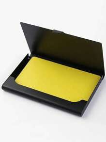 1Pc Metal Card Case Pocket Simple Card Box Card Holder Wallet Business Card Holder Credit Card Holder For Men Mini Wallet Card Wallet Rfid Wallet - Black - View 3