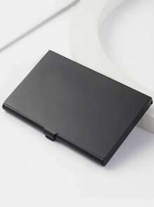 1Pc Metal Card Case Pocket Simple Card Box Card Holder Wallet Business Card Holder Credit Card Holder For Men Mini Wallet Card Wallet Rfid Wallet - Black - View 2