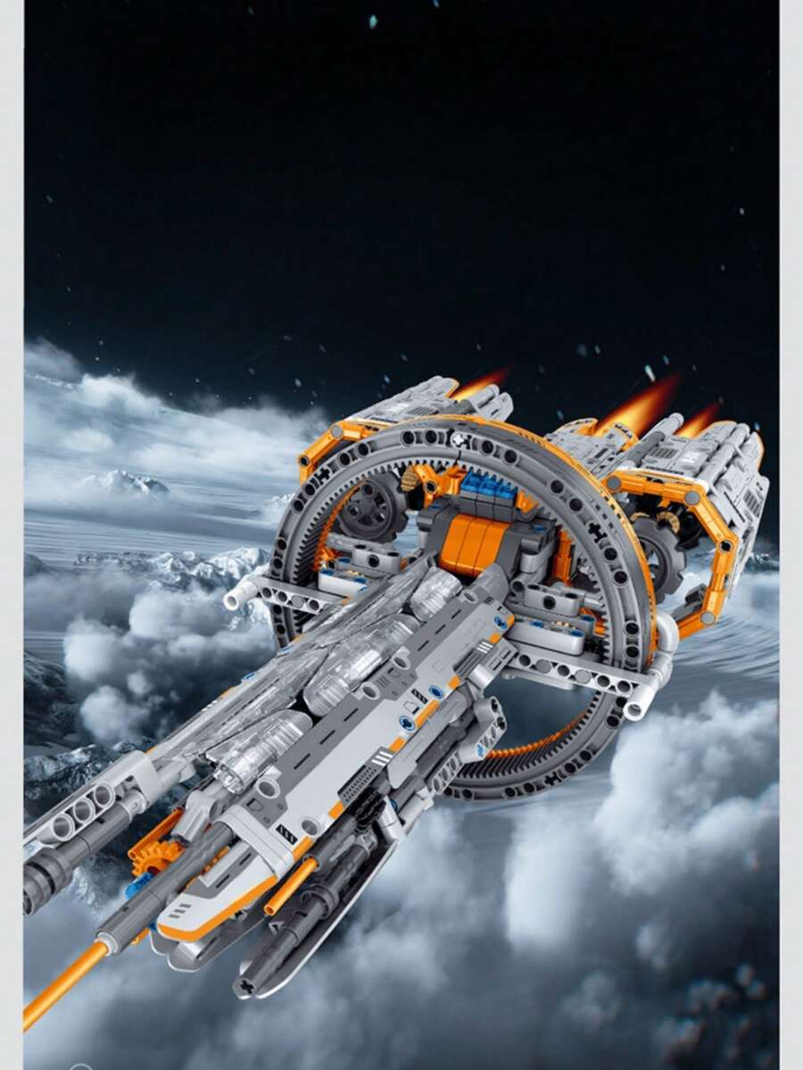 1184pcs Future SciFi Series MultiAction Diy Deformable Space