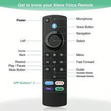 Control Remoto Con Voz Compatible Con Fire Tv, ¡actualice Su Fire Tv Stick Con El Control Remoto De Reemplazo De Voz L5b83g! - Negro - Ver 4