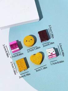 6pcs Biscuit & Milk Shaped Eraser - Multicolor - View 6