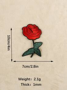 1set/3pcs Embroidered Rose Patches For Clothing, Hat, Bag Diy Iron-On Applique