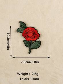 1set/3pcs Embroidered Rose Patches For Clothing, Hat, Bag Diy Iron-On Applique