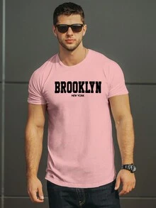 Men T-Shirts - 淺粉色 - 查看 2