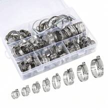 101-Piece Stainless Steel Hose Clamp Kit, No Driver Kit - Silver - View 1