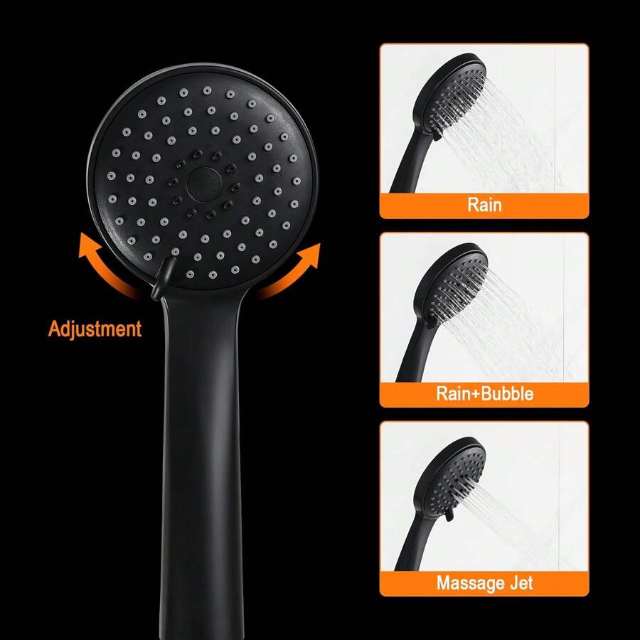 1pc Shower Panel System With Faucet, Shower Riser Kit, Brass Shower