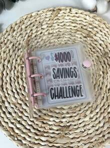 1入粉色25頁迷你可攜式省錢挑戰活頁夾 - 粉色 - 查看 2