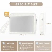 ETRONIK Puffy Laptop Sleeve 13 Inch 14 Inch, Laptop Case For MacBook Pro 14 Inch Laptop Sleeve, MacBook Air M2 Sleeve 13 Inch, IPad Pro 12.9, Cute Puffer Laptop Cover Carrying Case With Pocket - 米色 - 查看 3