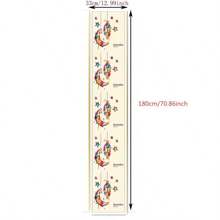 4# 1pc Single-Layer 33*180cm Decorative Table Runner, Festival Home Gift, Long Tablecloth, Placemat With Moon And Dustproof Cover - 4#ZYZQ33X180CM - View 2