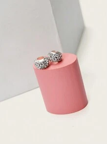 2pcs Sparkling Rhinestone Shoelace Decoration Beaded Shoe Clips For Sneakers & Sports Shoes - Silver - View 2