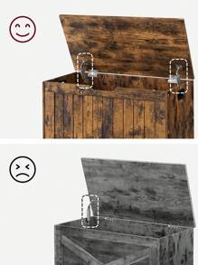 VASAGLE Storage Chest, Storage Bench With 2 Hinges, Shoe Storage Bench, Rustic Style, 40 X 76 X 48 Cm, For Hallway, Bedroom, Living Room, Rustic Brown - Chocolate Brown - View 4