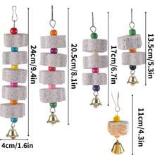 含鈣咀嚼點心玩具,配置磨石,適用於像鳳凰、牡丹、虎皮鸚鵡等鸚鵡科鳥類。隨機顏色 - 白色 - 查看 2