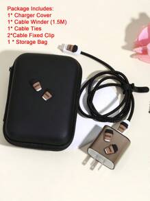 6pcs Eva Data Cable Organizer Package + Coffee Cup Shaped 1.5m Cord Winder, Cord Fixer & Break Resistance Data Cable, Tpu Charging Head Protector Compatible With IPhone 12/13/14 Smartphone Models, 20w Fast Charging Data Cable