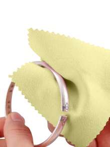 5入組黃色雪麗布擦銀布,珠寶保養布-方形大理石紋銀擦布、雙面鏡面擦布、銀器拋光擦布、雪麗布擦銀布 - 黃色 - 查看 1