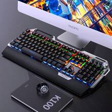 Yindiao Mechanical Keyboard With Green Switch Lighting Backlit, Usb Wired For Gaming Desktop Computer And Laptop - White - View 8