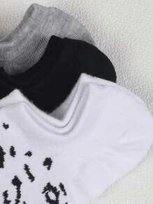 6 Paia/set Calzini Da Donna Senza Visibilità, Rasoterra, Anti-scivolo E Anti-sudore Con Stampa Leopardo Multicolore