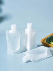 3pcs/Set Lotion Dispensing Bag, Includes 1x30ml, 1x50ml, And 1x100ml Portable And Thickened Sealed Bag For Shampoo, Shower Gel Or Other Cosmetics, Suitable For Daily Outdoor Use - White - View 3