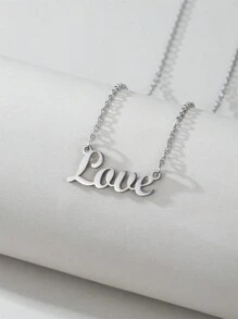 1 Peça Pingente Colar De Aço Inoxidável Dourado E Prateado Com Letra Em Inglês, Colar Fashion Simples E Versátil Para Homens E Mulheres(no Máximo 1 Nome Em Inglês)