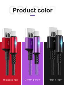 Type C 数据线 120W 超级快速充电线 尼龙编织充电器 USB 数据线 适用于荣耀 OPPO QC3.0 快速充电线 适用于小米 三星 手机配件 USB C 数据线（红色） Nan - 紅色 - 查看 2