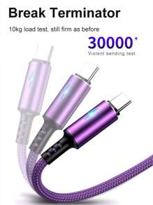 Type C 数据线 120W 超级快速充电线 尼龙编织充电器 USB 数据线 适用于荣耀 OPPO QC3.0 快速充电线 适用于小米 三星 手机配件 USB C 数据线（红色） Nan - 紅色 - 查看 9