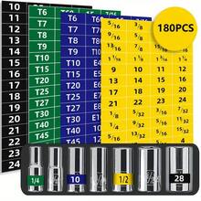 Tool Box Labels, 180 Pieces, Waterproof, Tear Resistant Toolbox Stickers And Decals Label, Wrench Size Labels, Chrome Socket Labels, Socket Size Stickers - Green - View 1