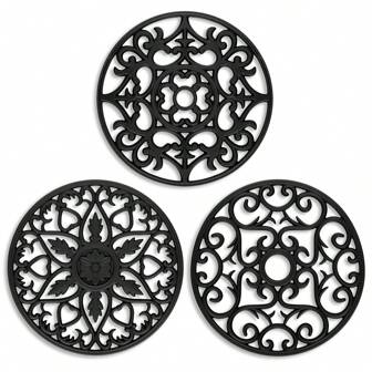 Set Of 3pcs Traditional Silicone Trivet Mat - Non-Slip & Heat Resistant Kitchen Hot Pads For Countertops & Table - Kitchen Trivets For Hot Dishes & Cookware - Hot Pot Holder For Pots & Pans - Turquoise,