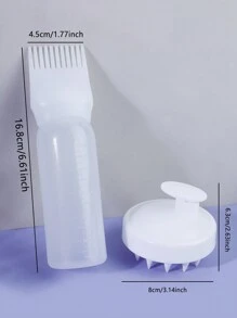 2 chai dầu gội đầu cho thợ làm tóc, chai gội khô + lược chải tóc, chai thuốc nhuộm có vảy, chai thuốc uốn tóc, chai chăm sóc tóc, dụng cụ làm tóc trắng - trắng - Xem 3