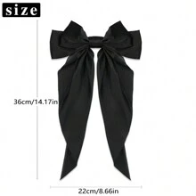 4 Peças Grampos de Cabelo com Laço Grande e Cauda Longa, Acessório de Cabelo de Estética Fofa, Garra de Cabelo para Meninas, Diferentes Cores (Preto, Branco, Borgonha, Rosa)