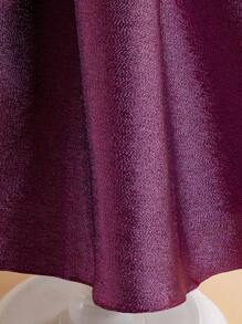 EHOMKIDS Young Girl Asymmetrical Color Block Bow Decor Princess Party/Evening Dress - Purple - View 5