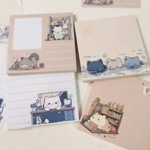 1 cái/4 cái ( 1 ) Tranh châm biếm Mèo Ghi chú dính , Phim hoạt hình dễ thương Ghi chú dính Giấy , Ưa nhìn Tạp chí Chất liệu Sách , Message Sổ tay , Văn phòng Văn phòng phẩm - Nhiều màu - Xem 1