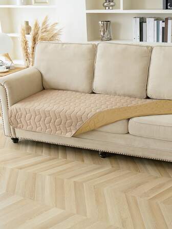 1pc Plain Pattern Sofa Towel, Simple Style Polyester Fiber Solid Color Waterproof Double Sided Blanket Suitable For Living Room Sofa, Study, Home Use, Picnic Mat