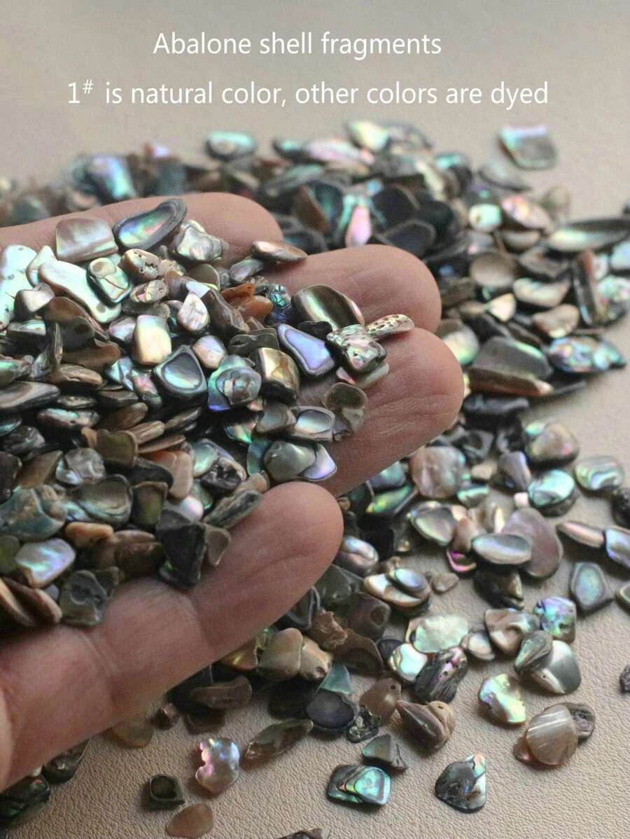 10g/包鮑魚殼片,適用於diy美甲、裝飾畫、3d手機殼裝飾、耳環、項鍊等 - 4#粉紅色 - 查看 1