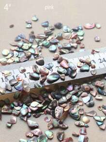 10g/包鮑魚殼片,適用於diy美甲、裝飾畫、3d手機殼裝飾、耳環、項鍊等 - 4#粉紅色 - 查看 5
