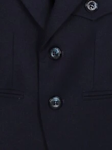 4 件套男童西装套装：夹克 + 背心 + 裤子 + 蝴蝶结，男童正装适合生日派对、舞台表演、节日庆典、秋冬 - 藏蓝色 - 查看 9