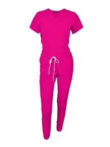 SOULMATE Pijama Quirúrgica Dama lotus - Rosa Fucsia - Ver 2
