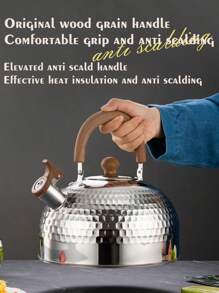 XIYIJIA 1pc Stainless Steel Whistling Kettle, For Indoor & Outdoor Use - Silver - View 8