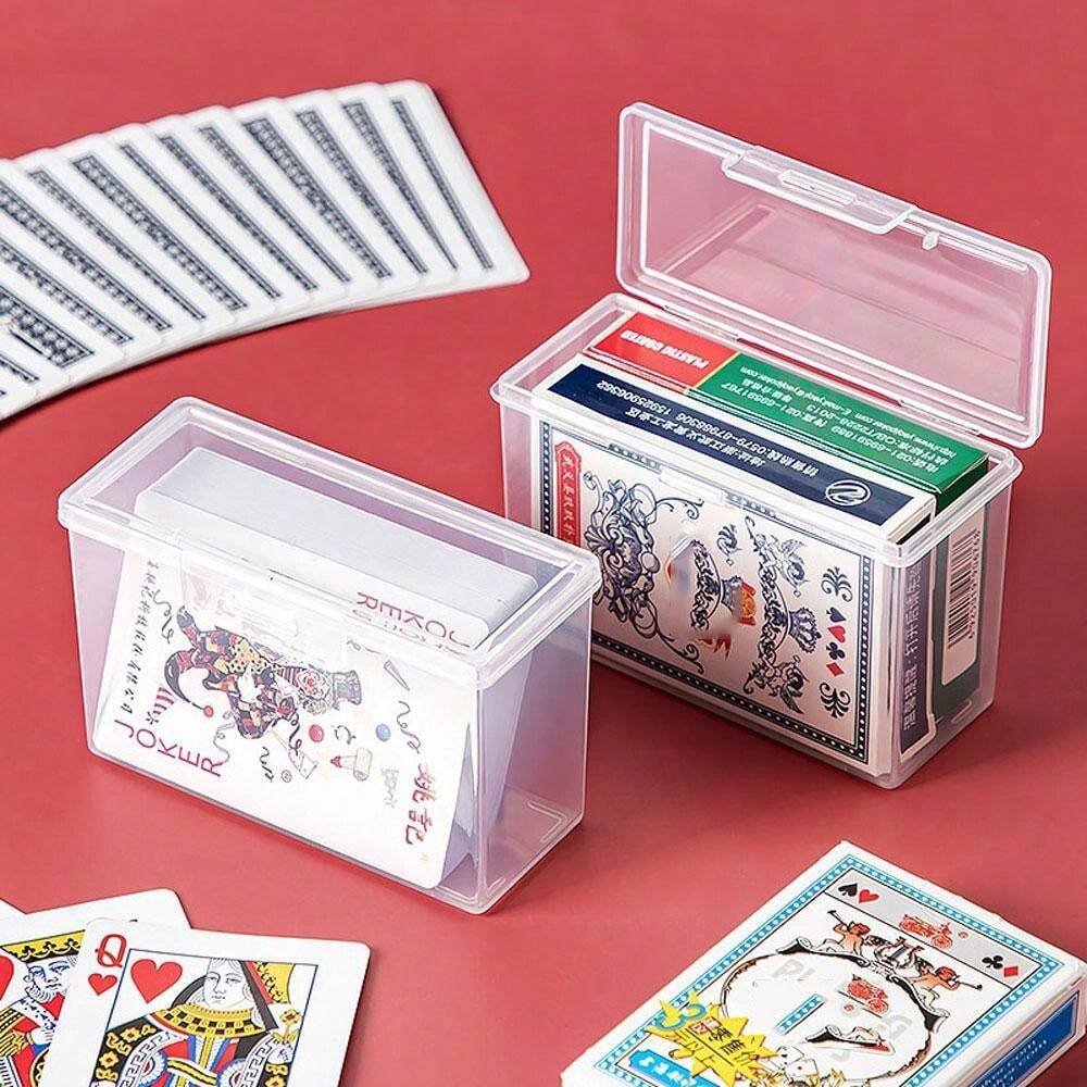 2pcs/Set Transparent Plastic Storage Box For Poker Game Cards