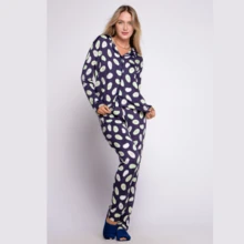 Women Pajama Sets - 黑色 - 查看 5