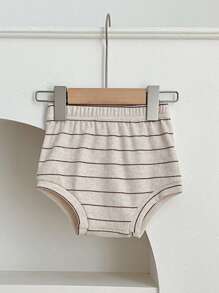 Baby Boy Spring/Summer Striped Short Sleeve Top And Triangle Diaper Cover Set