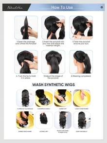 1 件/包 24 英寸自然波浪钩针假发，女士自然长发黑巧克力棕色多色海滩卷曲钩针假发，合成卷曲编织接发 1B 黑巧克力棕色 BUG 多色合成耐热接发，适合编织日常派对角色扮演节日使用 - 黑色 - 查看 8